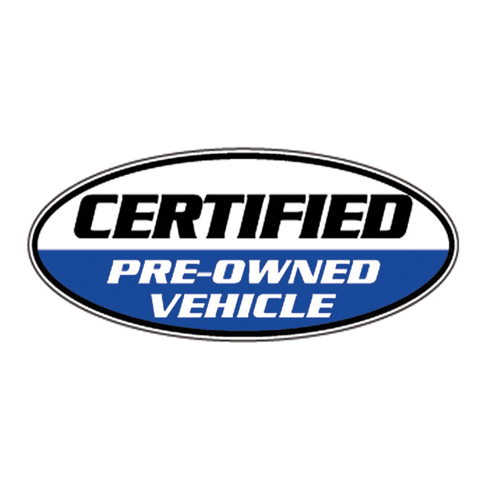 Certified Pre-owned Vehicle Ovals Black, White and Blue (EC-321-BW)