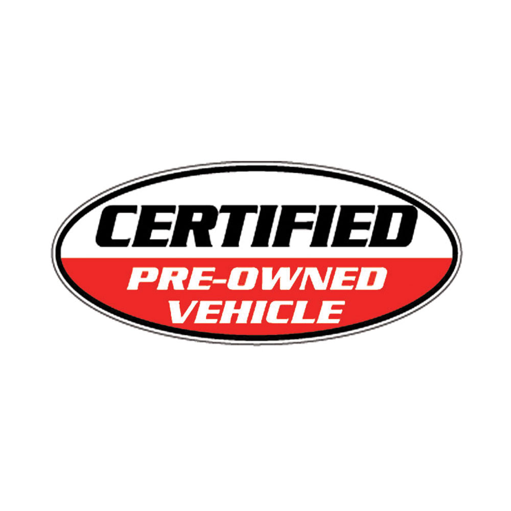 Certified Pre-owned Vehicle Ovals Black, White and Red (EC-321-BR)