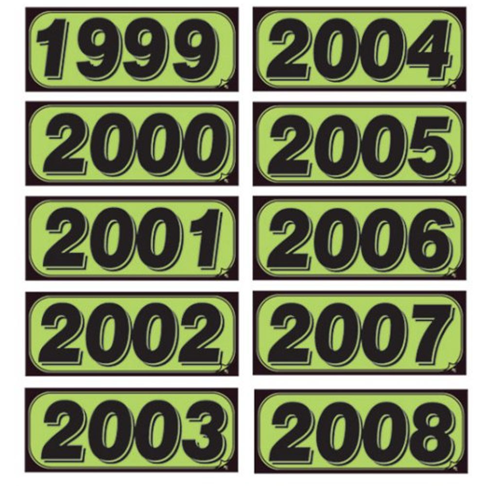 Black on Fluorescent Green Model Years