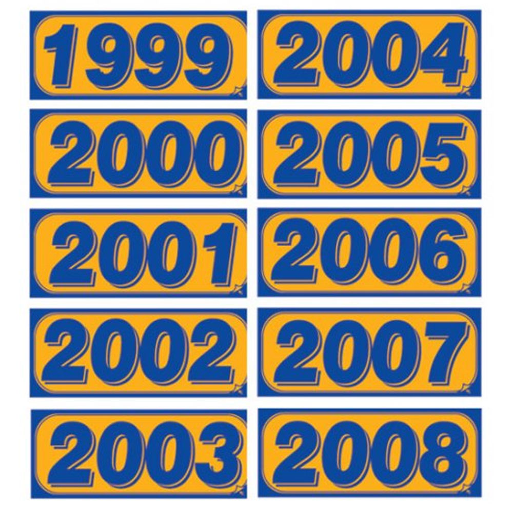 Blue on Fluorescent Orange Model Years