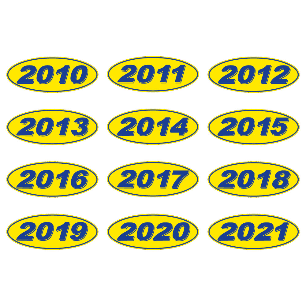 Blue on Yellow Oval Model Years (EC-318)