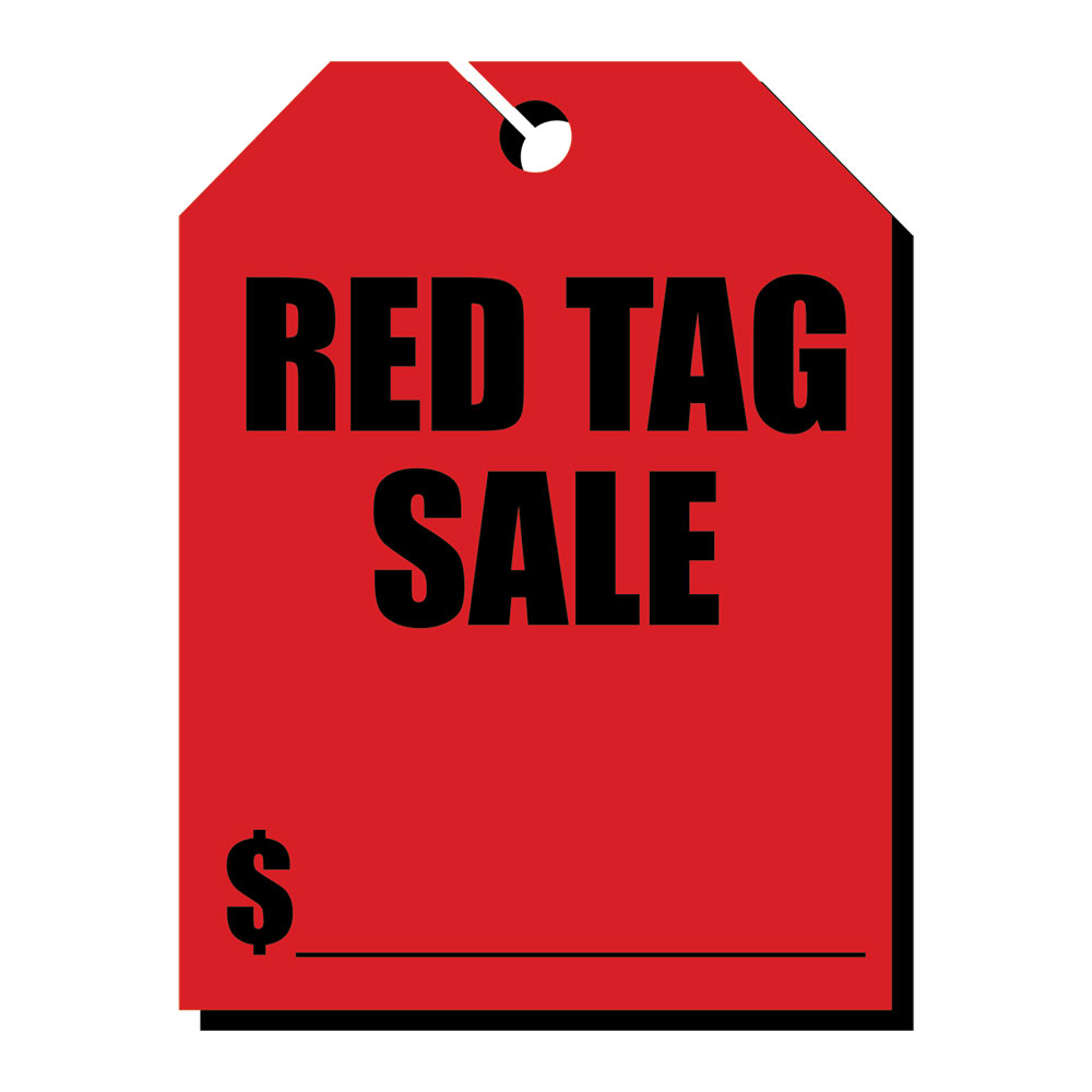 Red Tag Sale Fluorescent Mirror Hang Tags (EC-290)