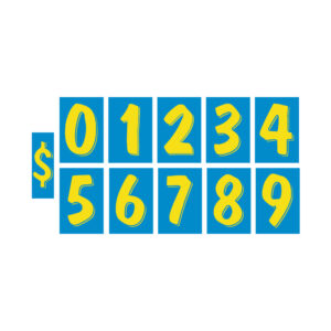 Windshield Numbers Yellow on Blue (11.5 inch tall) EC-368