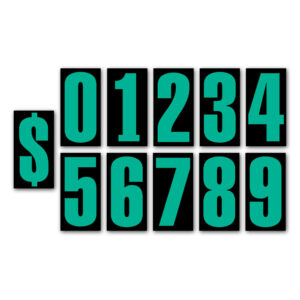 Windshield Numbers Green on Black (EC-364)
