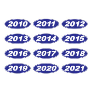 White on Blue Oval Model Years (EC-313)